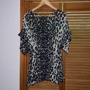 NWOT roberto cavalli silk leopard print blouse